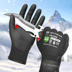 FreezeGuard Winter Work Gloves for Men and Women, ANSI A6 Cut Resistant Gloves With Super Grip, Freezer Glove for Work Touchscreen, Thermal Insulated, PR3388, Non PFAS, Black Knight (XL, 1 Pair)