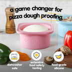 PLUS 1000ml Pizza Dough Proofing Containers for DIY family Artisan Pizza, Food Grade Silicone Stackable Boxes with Lids, Freezer, Fridge, Dishwasher Safe-Sprinkles Pattern-3 Pack (Cotton Candy)