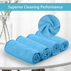 HOMEXCEL Blue Microfiber Cleaning Cloth, 100 Pack Cleaning Towels for Kitchen, Lint Free, Scratch-Free, Highly Absorbent, and Reusable Cleaning Rags for House, Window and Glass, Cars, 11.5 X11.5 inch