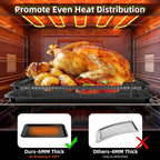 Air Fryer Basket for Oven, OPENICE 18.6" x 12.8" Air Fryer Basket and Tray Set, Extra Large Stainless Steel Air Fryer Pan Crisper Tray for Crisping Fried, Chicken, Bacon - Black