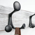 SKOLOO 30-Inch Wood Coat Rack Wall Mount with 5 Triple Hooks - Ideal for Family Entrances, Classrooms, and Pet Supplies Storage - Perfect Coat Hooks for Wall,Distressed White Wash