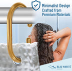 12 Metal Shower Curtain Hooks, Rust-Proof Decorative C-Shaped Curtain Hooks for Bathroom, Golden Shower Curtain Rings, Fits Rods Up to 1 Inch (C, Gold)