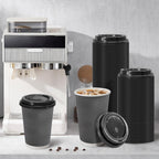 180 Pack Disposable Coffee Cup lids, 3.54'' Leak-Proof Disposable Plastic Cup Lids for 10, 12, 16, 20oz Paper Cups, Hot/Cold Drinking Cup Lids, Black