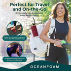 Oceanfoam Ripple Travel Foam Roller (11" x 3.35") Firm Mini Foam Roller for Physical Therapy, Deep Tissue Massage, Back Pain - High Density, Ergonomic Wave Textured - Yoga, Pilates, Exercise (Maroon)