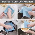 Kitinjoy 100% Cotton Kitchen Dish Cloths (12 X 12 Inches, Sky Blue),6 Pack Waffle Weave Ultra Soft Absorbent Dish Towels for Drying Dishes Quick Drying Kitchen Towels Dish Rags