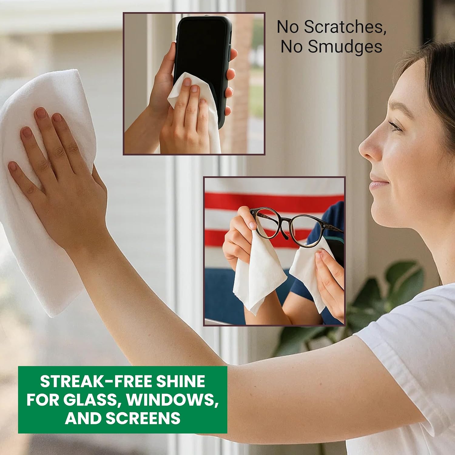 Dish Cloths Cotton| Kitchen Wash Cloth | Shop Towels Absorbent and Lint Free Flour Sack| Dishcloths for Kitchen Washing Dishes| Thick Absorbent Quick Dry Dish Rags | 4 Pack 13"x13" White