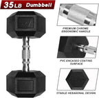 RitFit 5-650 LBS PVC Encased Hex Dumbbell Sets with Optional Rack for Home Gym, Hand weight with Chrome Handle for Strength Training, Workouts