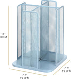 Annova Paper/Plastic Cup and Lid Holder Plastic Storage Organizer, 360°Rotating Coffee Mup Dispenser with 4 Compartments, Multifunctional Storage Rack for Home, Office, Bar, Coffee Shop (New Blue)