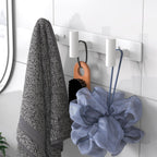 VAEHOLD Hat and Coat Wall Mount Rack - Hooks for Robes, Bags, Keys, and Towels - Bathroom Towel Hanger Organizer (White, “T“ Shape 3 Hooks 1 Pack)
