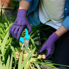 KAYGO Safety Work Gloves PU Coated,12 Pairs KG11PB Seamless Knit Glove for Men and Women, with Smooth Grip on Palm and Fingers, Ideal for General Duty Work (Small, Purple)