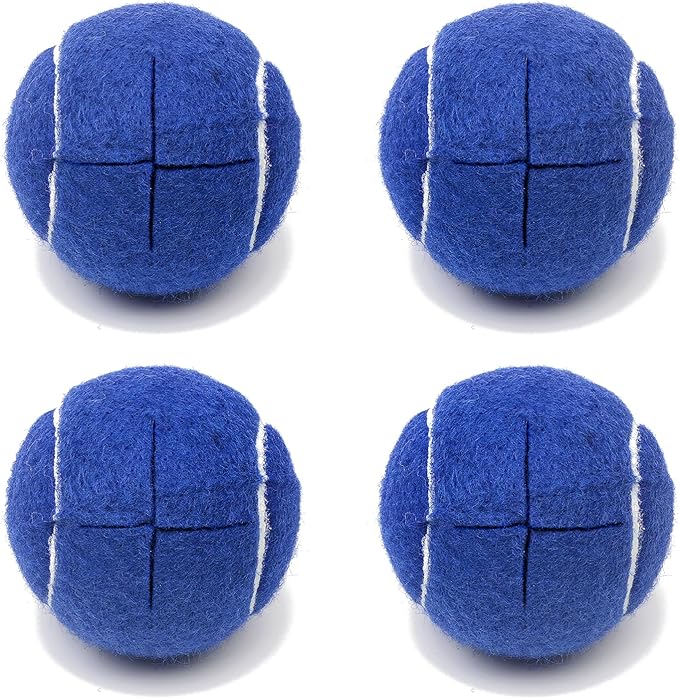Precut Tennis Balls for Walkers 4 PCS Walker Tennis Ball for Furniture Legs and Floor Protection Heavy Duty Long Lasting Felt Pad Glide,Fit Most Walkers (Dark Blue)