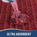 Arotive Luxury Chenille Bathroom Rug Mat, Extra Soft Thick Absorbent Shaggy Bath Rugs, Non-Slip Machine Wash Dry, Plush Bath Mats for Bathroom, Shower and Tub, 36x24, Red