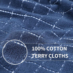 Homaxy 100% Cotton Terry Kitchen Towels(Navy Blue, 13 x 28 inches), Checkered Designed, Soft and Super Absorbent Dish Towels, 12 Pack