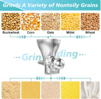Grain Mill Attachment for Kitchenaid Stand Mixer, Kitchen Aid Accessories and Attachments Flour Mill, Mixer Attachment Wheat Grinder Fit for Grinding Wheat, Corn, Oats, Buckwheat and Other Cereals
