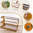 Coffee Station Organizer 3 Tier Coffee Mug Shelf Bamboo Cup Holder Acrylic Home Storage Mugs Hooks for Kitchen Countertops, Tea Bar Accessories, Matcha Stand, Cups, Condiment Storage Rack