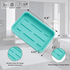 Silicone Kitchen Sink Organizer Tray for Multiple Usage,Easy Clean Sponges Holder for Kitchen Bathroom Counter or Sink,Dish Soap Dispenser,Scrubber,Bottle,Cup Mint 4.9”x 3.2”