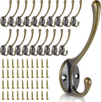 Wall Hooks for Hanging, 20-Pack Heavy Duty Metal Coat Hooks, for Living Room, Bathroom, Kitchen, Bedroom for Towel, Hat, Key, Closet, Bag (Bronze)