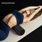 Oceanfoam Soft Tidal Roller (Black) - Low Density Foam Roller for Physical Therapy, Back Pain, Excercise & Stretching - Wave Textured - Yoga, Athletics, & Wellness - Full Size, 20" x 5"
