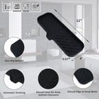 Silicone Bathroom Soap Dishes with Drain Spout-Bathroom and Kitchen Sink Organizer,Sponge Holder,Dish Soap Tray,Perfect for Dispenser,Scrubber,Bottle,Cup on Sink or Counter-Black 12"×4"