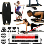 VIVITORY Balance Board Trainer Set, Portable Exercise Equipment with 15 Gym Accessories, 20 in 1 Push Up Board Fitness, Resistance Bands with Ab Roller Wheel, Full Body Workout at Home
