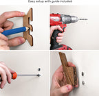 Wall Hooks - Set of 4 - Dark Walnut or Light Ash Wood Coat Hooks for Hanging Hat, Purse, Backpack, Bag, Jacket. Modern Farmhouse Decor for Wall and Practical Entryway Hooks (Walnut Wood)