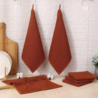 Kitinjoy 100% Cotton Kitchen Dish Cloths, 12 Pack Waffle Weave Ultra Soft Absorbent Dish Towels for Drying Dishes Quick Drying Kitchen Towels Dish Rags, 12 X 12Inch, Rust