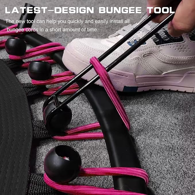 DARCHEN 400LBS Rebounder Trampoline for Adults, Indoor Mini Trampoline Silent Fitness Trampoline Small Bungee Rebounder Jumping Cardio Trainer Workout Exercise Workout with Handrail Bar [40 Inch]