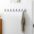 SKOLOO 43-Inch White Wood Coat Rack Wall Mount with 8 Triple Hooks - Ideal for Family Entrances, Classrooms, and Pet Supplies Storage - Perfect Coat Hooks for Wall