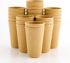 Restaurantware 16 Ounce Ripple Wall Disposable Coffee Cups, 500 Insulated Kraft Paper Tumblerss with Rolled Rim Design, Lids Sold Separately for Hot Drinks like Tea, Hot Chocolate and More