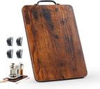 Appliance Slider, Sliding Tray for Coffee Maker, Coffee Pot Slider for Countertop, Kitchen Appliance Rolling Tray with Rubber Wheels (Rustic Brown, Medium - Long (9.5” X 13”))