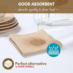 Native Fab Cotton Kitchen Towel with Hanging Loop 16x26 inches, 4-Pack, Waffle Weave Kitchen Towels for Cleaning Drying, Washcloths Soft & Absorbent Cloth Rags, Bar Towel, Dish Cloth, Beige