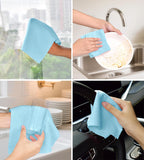 Roll of Microfiber Cleaning Cloth –100 Pack, Tear Away Microfiber Towels, Reusable, Washable, Scratch-Free, Cleaning Supplies,Kitchen Towels for Car, Home, Kitchen, Glass, Dishes(Blue)