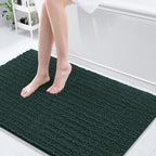 Arotive Luxury Chenille Bathroom Rug Mat, Extra Soft Thick Absorbent Shaggy Bath Rugs, Non-Slip Machine Wash Dry, Plush Bath Mats for Bathroom, Shower and Tub, 50x30, Dark Green