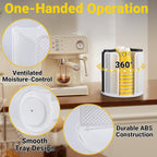 4-Compartment Rotating Paper Cup Holder & Coffee Cup Lid Storage Dispenser, Plastic Cup Dispenser Removable, Space-Saving Countertop Cup Holder for Coffee Bars, Kitchens (White)