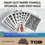 Nordhus Design Swedish Dishcloths, 10 Cloths, Made in Sweden - Reusable, Washable Cellulose Cotton Kitchen Cloths - Replace Paper Towels, Wipes, Sponges, Dish Rags