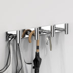 VAEHOLD Hat and Coat Wall Mount Rack - Hooks for Robes, Bags, Keys, and Towels - Bathroom Towel Hanger Organizer (Polished Chrome, “T“ Shape 4 Hooks 2 Pack)