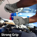 Schwer 12 Pairs ANSI A4 Cut Resistant Work Gloves, Cut Proof Gloves with PU Coating, Used for Metal Fabrication, WoodWorking, Construction, Non Slip, Durable, XS, CR13001