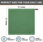 Kitinjoy 100% Cotton Kitchen Dish Cloths, 8 Pack Waffle Weave Ultra Soft Absorbent Dish Towels for Drying Dishes Quick Drying Kitchen Towels Dish Rags, 12 X 12 Inches, Grass Green