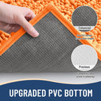 Arotive Luxury Chenille Bathroom Rug Mat, Extra Soft Thick Absorbent Shaggy Bath Rugs, Non-Slip Machine Wash Dry, Plush Bath Mats for Bathroom, Shower and Tub, 47x24, Orange