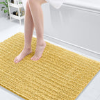 Arotive Luxury Chenille Bathroom Rug Mat, Extra Soft Thick Absorbent Shaggy Bath Rugs, Non-Slip Machine Wash Dry, Plush Bath Mats for Bathroom, Shower and Tub, 47x32, Yellow