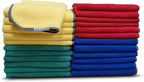 EvaClean Premium Microfiber Cleaning Cloth 16"x16" - Reusable, Washable, Non-Scratch, Microfiber Towels for Cleaning, Dusting, Polishing, High Absorbency & Durability, 4 Colors, 24-Pack