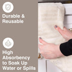 All-Clad Solid Kitchen Towels: Highly Absorbent, Super Soft Long Lasting - 100% Cotton, 17"x30" Tea Towels for Cleaning & Drying Dishes, Pans, Glassware, or Countertops, (2-Pack), Almond