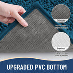 Arotive Luxury Chenille Bathroom Rug Mat, Extra Soft Thick Absorbent Shaggy Bath Rugs, Non-Slip Machine Wash Dry, Plush Bath Mats for Bathroom, Shower and Tub, 30x17, Peacock Blue