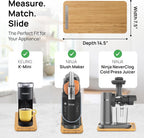 Ibyx Elegant Sliding Tray for Your Coffee Maker & Heavy Kitchen Appliances - Sturdy, Slides Easily from Under The Cabinet (Natural, 7.5”W x 14.5”D)