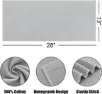 Kitinjoy 100% Cotton Waffle Weave Kitchen Dish Towels, 4-Pack Super Soft and Absorbent Kitchen Towels, 13 in x 28 in, Light Grey