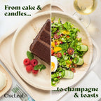 Chic Leaf Compostable & Biodegradable Palm Leaf Disposable Bamboo Plates - Disposable Party Plates for Appetizers - Party Supplies (4'' - 50 Pack)