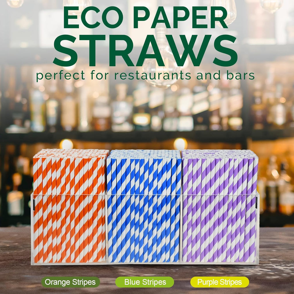 Small Purple Paper Cocktail Straws, 5.75 inch, 500 counts, Disposable Short Sipping & Stirring Straws - Biodegradable