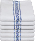 Kitchen Towels| Tea Towel for Craft| Cotton Dish Towels| Reusable Bulk Cleaning Cloths Blue Hand Towels| Soft Super Absorbent Quick Dry Dish Rags Machine Washable 6 Pack 15" x 25"