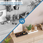 Bathroom Vanity Tray Black Decorative Tray for Counter, 11.2"x 4.3" Small Wood Sink Soap Tray Holder for Kitchen, Dresser Countertop Decor Rectangle Wooden Organizer, Black