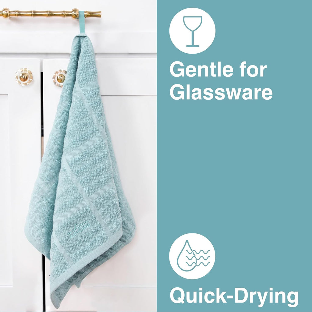 All-Clad Solid Kitchen Towel: Highly Absorbent - 100% Cotton, 17"x30" Towel for Cleaning & Drying Dishes, Glassware, or Countertops, 1-Pack, Rainfall